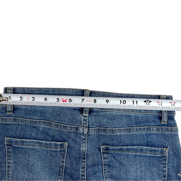 Y2K‎ Frank Lyman Glam Rock Streetwear Style Blue Straight Leg Jeans Women Medium - Picture 6 of 8